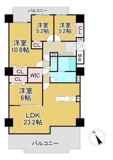 【間取り】 | 移瀬ガーデンハイツ　5階