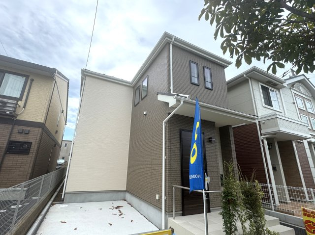 松戸市新松戸南３丁目新築戸建【新松戸南小学校：3分】の外観|完成済み内覧可能です！！