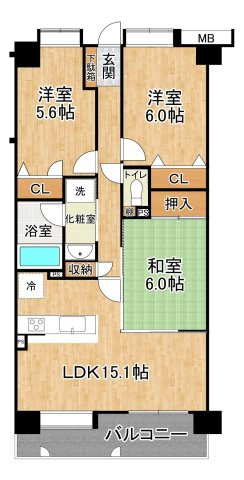 【間取り】 | ダイアパレスパークサイド春日☆仲介手数料無料☆