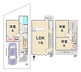 【参考プラン】 | 中京区西ノ京北壺井町　建築条件付 | 《参考プラン》建物価格：2040万円　延床面積：90.18平米