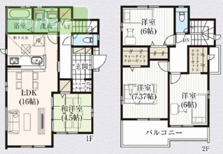 【間取り】 | 当社で現地販売会開催中! WIC×２　南初富　全13棟　4号棟