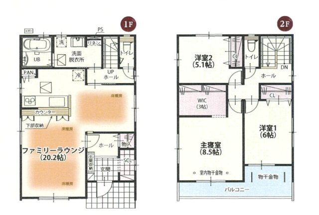 結城市川木谷 第1期 全8棟の間取り|〇6号棟〇【3LDK+WIC】