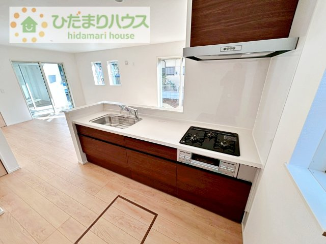【キッチン】 | つくば市緑が丘第1期　新築戸建 | 3口コンロでお料理する時間も短くなりそうですね(*‘∀‘)