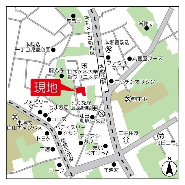 コンフォリア本駒込一丁目の地図