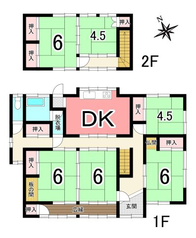 中古戸建　桐生市天神町の間取り