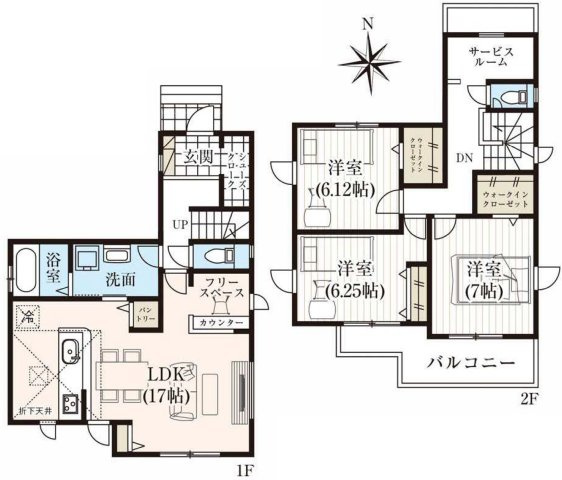 【間取り】 | ふじみ野市中ノ島1丁目　新築一戸建住宅　（ふじみ野店） | 趣味の時間やお子様の学習の時間にも便利なフリースペースがございます。