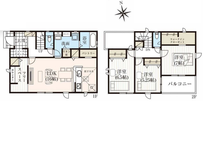 【間取り】 | ふじみ野市中ノ島1丁目　新築一戸建住宅　（ふじみ野店） | 趣味の時間やお子様の学習の時間にも便利なフリースペースがございます。