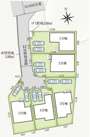 【区画図】 | ふじみ野市中ノ島1丁目　新築一戸建住宅　（ふじみ野店） | 全棟カースペース2台分完備！