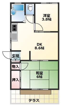 コーポ谷合の間取り