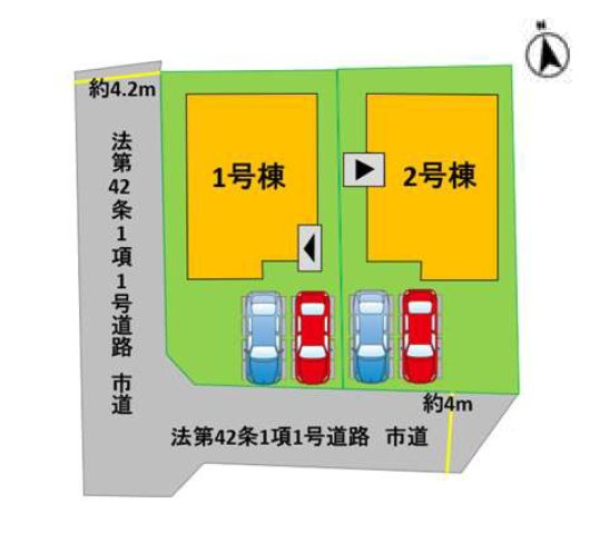 熊本市西区谷尾崎町第1-2棟（2号棟）　の区画図|配置図（2号棟）