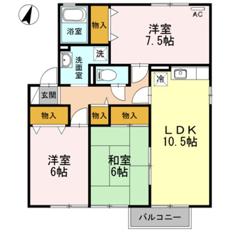 【間取り】 | セジュール岡本　Ｅ