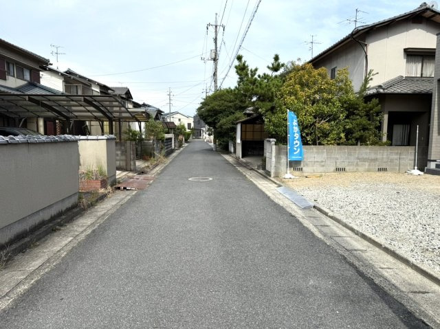 岡山市南区大福　2期の前面道路含む現地写真|◆北西側前面道路の幅員は約5.0ｍです。