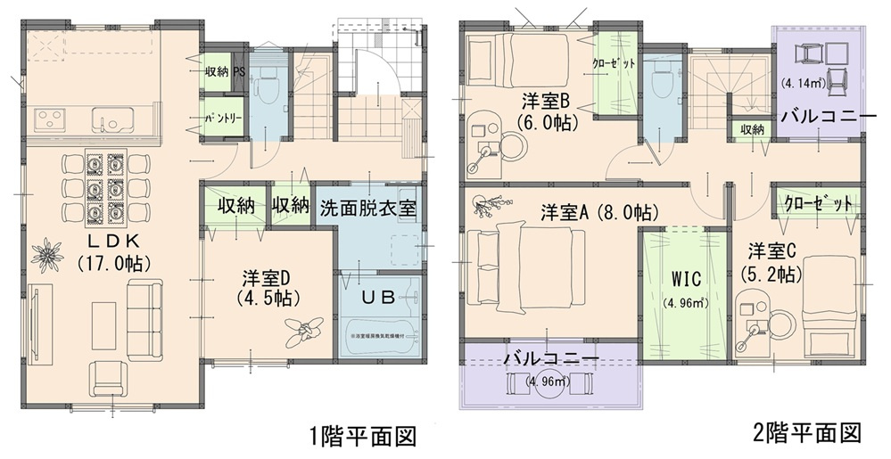 岡山市南区大福　2期の間取り|◆間取りは4LDKです。