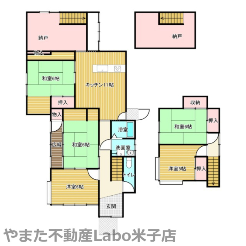 米子市旗ヶ崎2丁目中古戸建の間取り