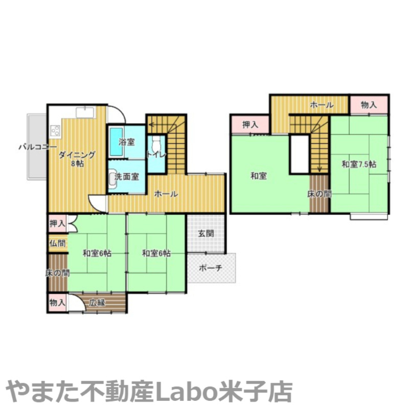 米子市車尾2丁目中古戸建の間取り