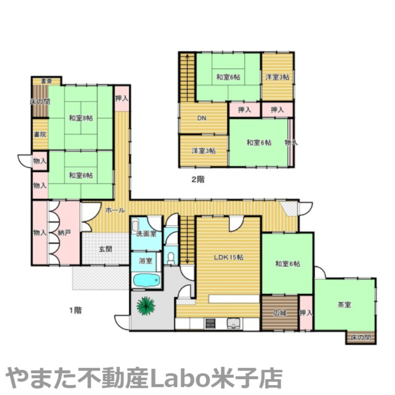 西伯郡南部町阿賀中古戸建の間取り