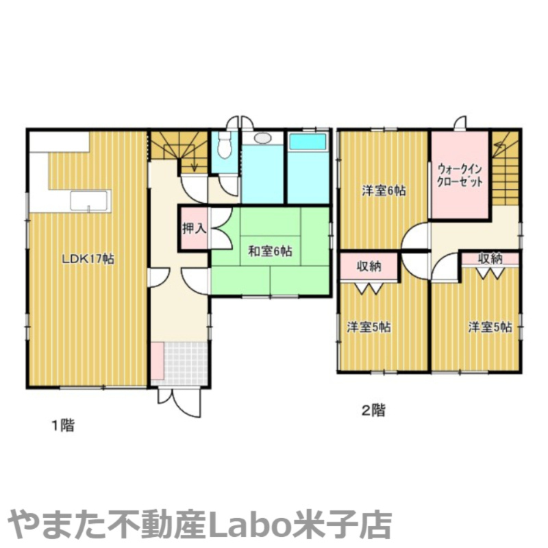 米子市旗ヶ崎1丁目中古戸建の間取り