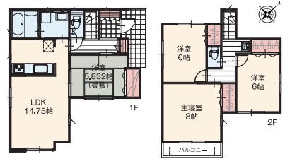 越谷市下間久里　新築分譲住宅　全2棟