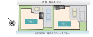 【区画図】 | 越谷市下間久里　新築分譲住宅　全2棟