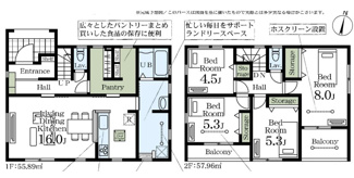 【間取り】 | 越谷市弥栄町1丁目　新築分譲住宅　全１棟 | ■4LDK　■土地面積：168.14㎡　■建物面積：113.85㎡
