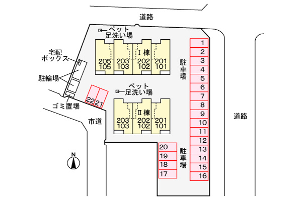 ジュメルⅠの駐車場