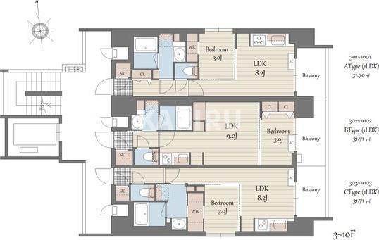 S-RESIDENCE天満橋arの区画図