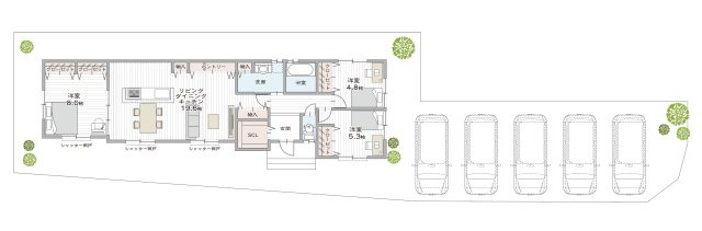 醍醐西大路町　建築条件無し売り土地の地図|平屋プラン