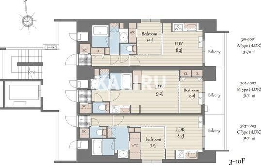 S-RESIDENCE天満橋arの区画図