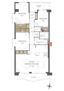 【間取り】シャトレ愛松一宮Ⅱ 