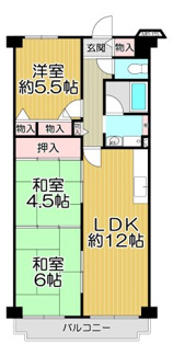 【間取り】 | ファミリープラザ宝塚C棟 | 新婚様からファミリー様におすすめの３LDKの間取りです♪ぜひ一度ご覧ください！！