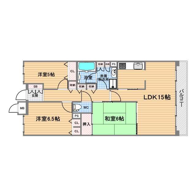 甲子園三番町ハイツの間取り