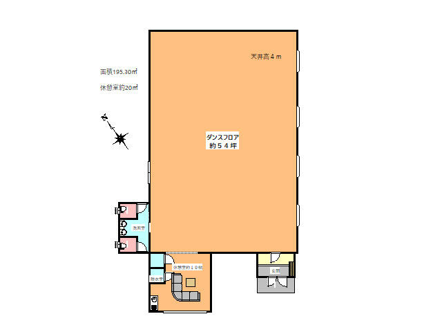 中久喜貸店舗の間取り