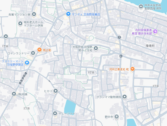 羽曳野市野々上　新築一戸建ての地図