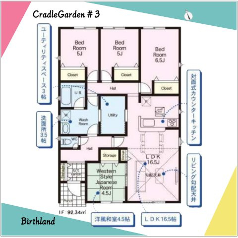 新築戸建・建売　大泉町寄木戸第16　Cradle Garden　全3棟の前面道路含む現地写真