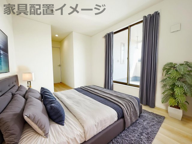 新築戸建・建売　佐野市高萩町第6　Cradle Garden　全4棟の洋室|【家具配置例】※実際に家具はついてきません。