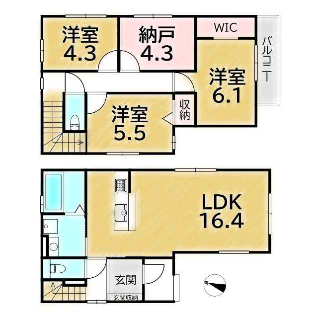 大宮西野山町 新築戸建の間取り