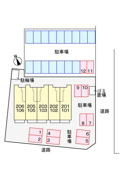 プリムローズ・Ｓ　　　刈谷市近郊の賃貸はクラスホームの駐車場