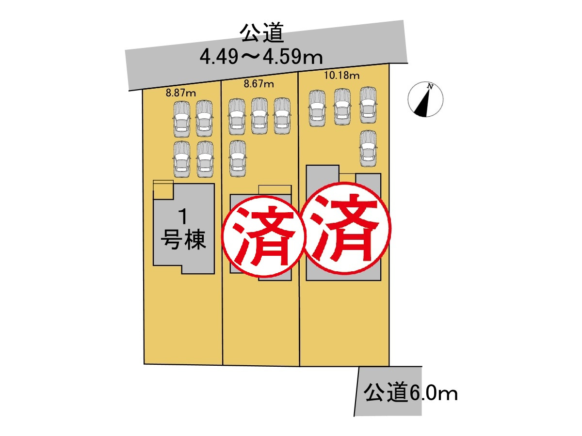 リーブルガーデン　岐阜市日野南3丁目第4　全3区画分譲の区画図|■区画図
■YAMADA電機の　ヤマダ不動産　株式会社リライフ　
いつでもお問合わせ下さい。