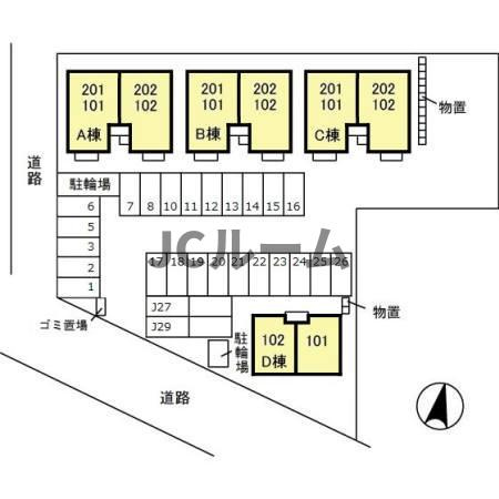 柏崎市三和町のアパートの区画図