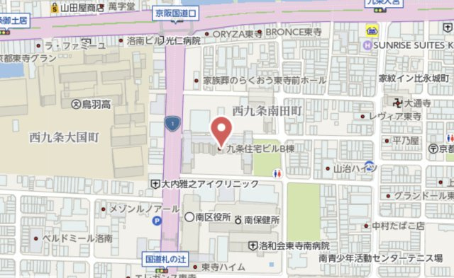 九条住宅B棟　2階の地図