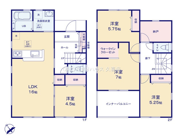 古河諸川第13　新築一戸建て　01　リーブルガーデンの間取り|対面式カウンターキッチンでお食事の配膳や片付けもラクラク♪