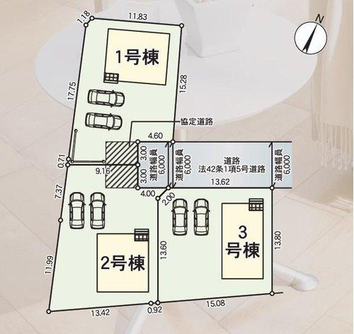 大田原市浅香　第8　3号棟の区画図|3号棟になります