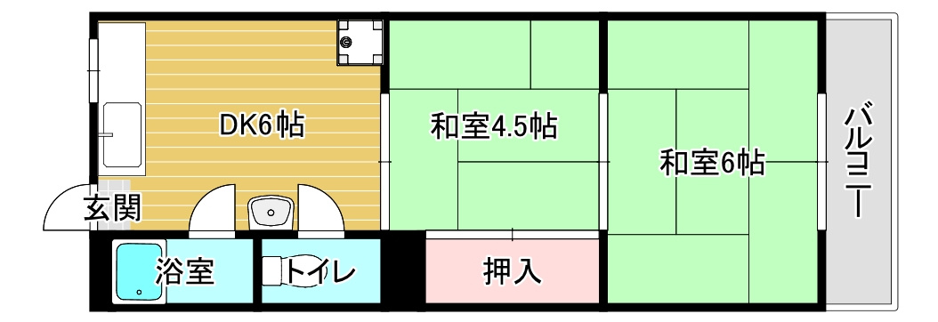 ブルースカイハイツB棟の間取り