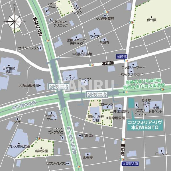 コンフォリア・リヴ本町WEST　Qの地図