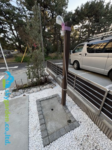 茅ヶ崎市浜須賀　新築戸建　全2棟2号棟の設備|外シャワーがあります。