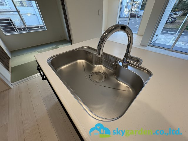 茅ヶ崎市浜須賀　新築戸建　全2棟2号棟のキッチン|キッチン水栓　シンク