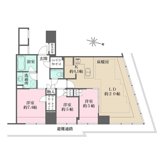 Ｂｒｉｌｌｉａ　Ｔｏｗｅｒ堂島の間取り