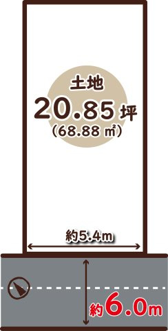 大原野東野町　建築条件無し土地の区画図