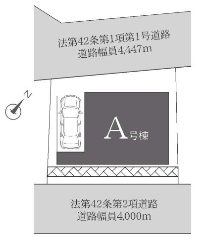 【横浜市旭区笹野台1丁目42-5新築戸建て】★仲介手数料無料★（笹野台小学校・希望が丘中学校）の区画図