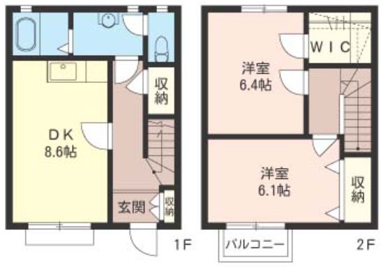 パークハイツ法典Nの間取り|戸建て感覚のテラスハウスです♪